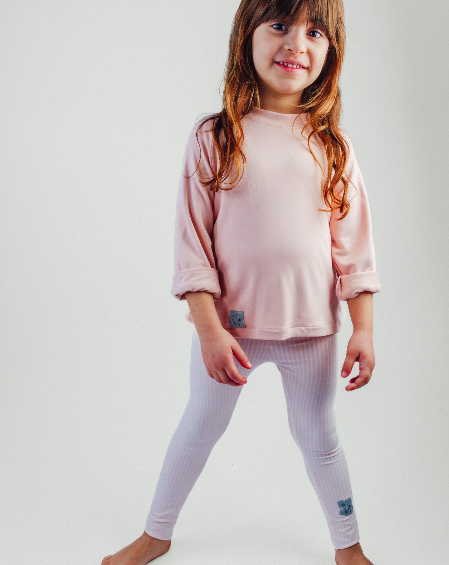 Leggings righe rosa