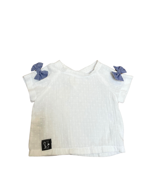 T-shirt mussola di cotone con fiocchetti