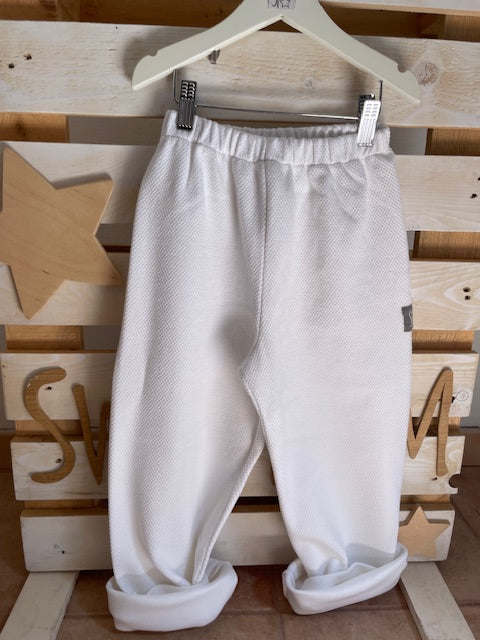 Pantalone palazzo nido ape bianco