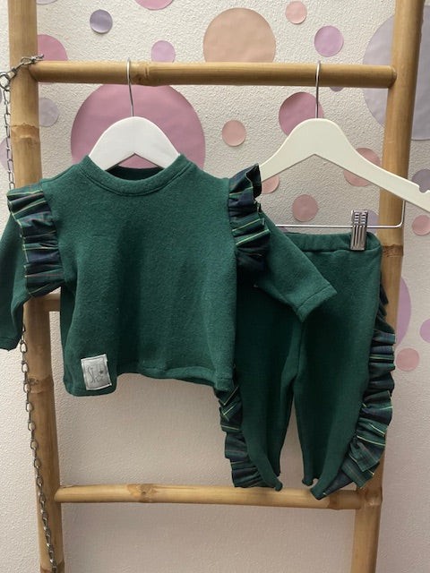 Completino verde con rouches