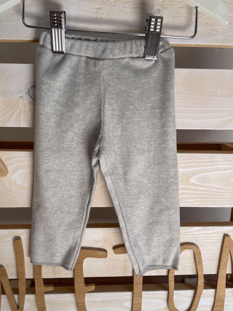 LEGGINGS IN COSTINA DI COTONE GRIGIO CHIARO
